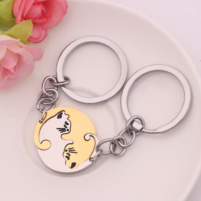 ZXMJ Black White Cat Couple Keychain 2 Cats Keyring hug embrace Key Chain Animal Pendant for Women Men Valentine's Day Gift1, Silver
ZXMJ Black White Cat Couple Keychain 2 Cats Keyring hug embrace Key Chain Animal Pendant for Women Men Valentine's Day Gift1, Silver