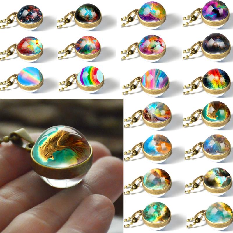 Fashion Star Galaxy Necklace Star Double Sided Glass Ball Pendant Alloy Collar Planetary Alloy Necklace Suitable Both Men Women
Fashion Star Galaxy Necklace Star Double Sided Glass Ball Pendant Alloy Collar Planetary Alloy Necklace Suitable Both Men Women