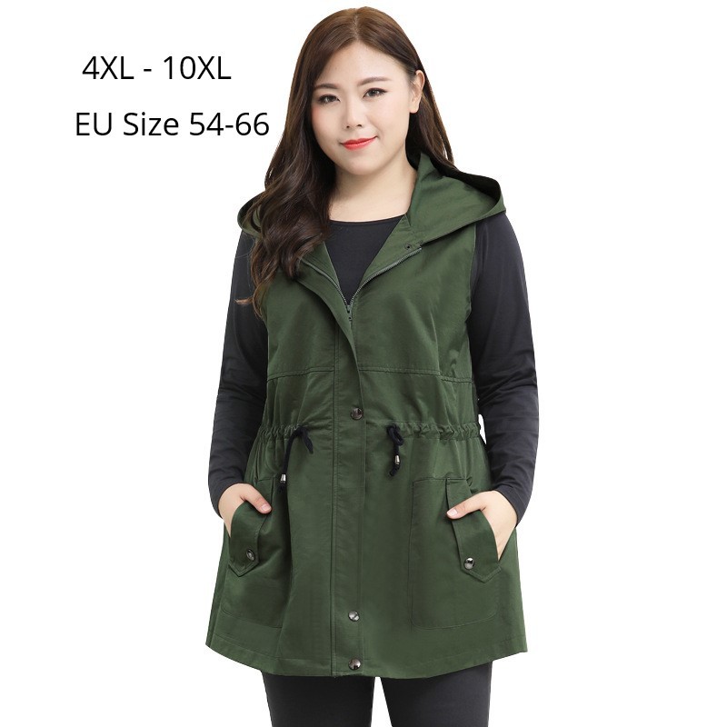 Plus Size 10XL 8XL 6XL 4XL Women Sleeveless Coats Fashion Women Spring Autumn Hoodies Outwear Vest Ladies Hoodied Slim Cardigan 210204, Green
Plus Size 10XL 8XL 6XL 4XL Women Sleeveless Coats Fashion Women Spring Autumn Hoodies Outwear Vest Ladies Hoodied Slim Cardigan 210204, Green