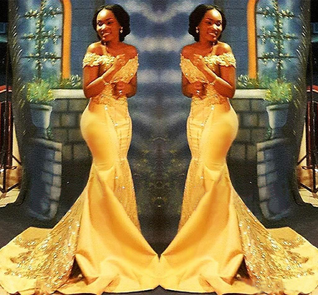 2021 New African Nigerian Yellow Mermaid Off the Shoulder Lace Sequins Satin Night Prom Arab Dress Custom Ball 3QMT
2021 New African Nigerian Yellow Mermaid Off the Shoulder Lace Sequins Satin Night Prom Arab Dress Custom Ball 3QMT