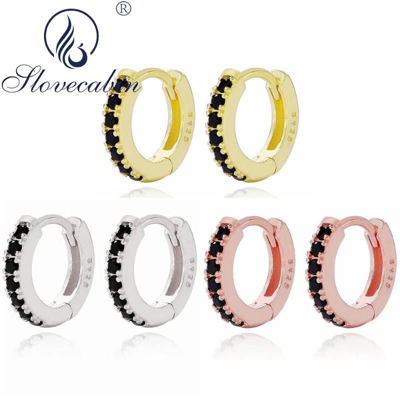 Slovecabin 100% 925 Sterling Silver Black CZ Hoop Huggies Earring For Women Wedding Charms Crystal Small Hoop Earring Jewelry
Slovecabin 100% 925 Sterling Silver Black CZ Hoop Huggies Earring For Women Wedding Charms Crystal Small Hoop Earring Jewelry