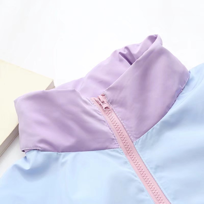 Flectit Women Pastel Rainbow Bomber Jacket Cute Color Block Duster Souvenir Sukajan Windbreaker Girls Harajuku Pastel Goth * 201028