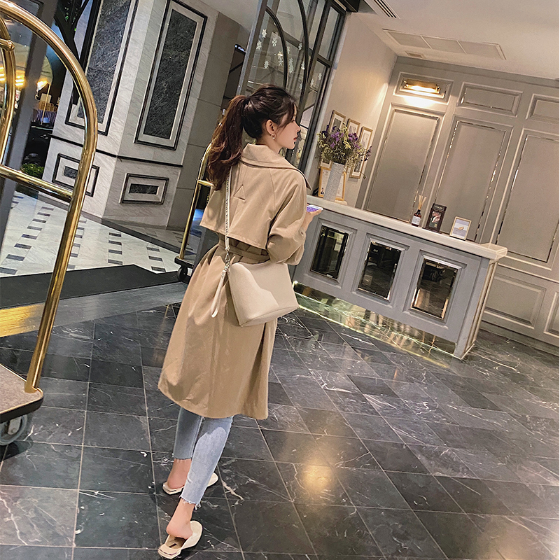 MISHOW Spring Womens Trench Coat Double Breasted Female Vintage Outwear Solid Tops Fashion Clothing MX20A7362 201030