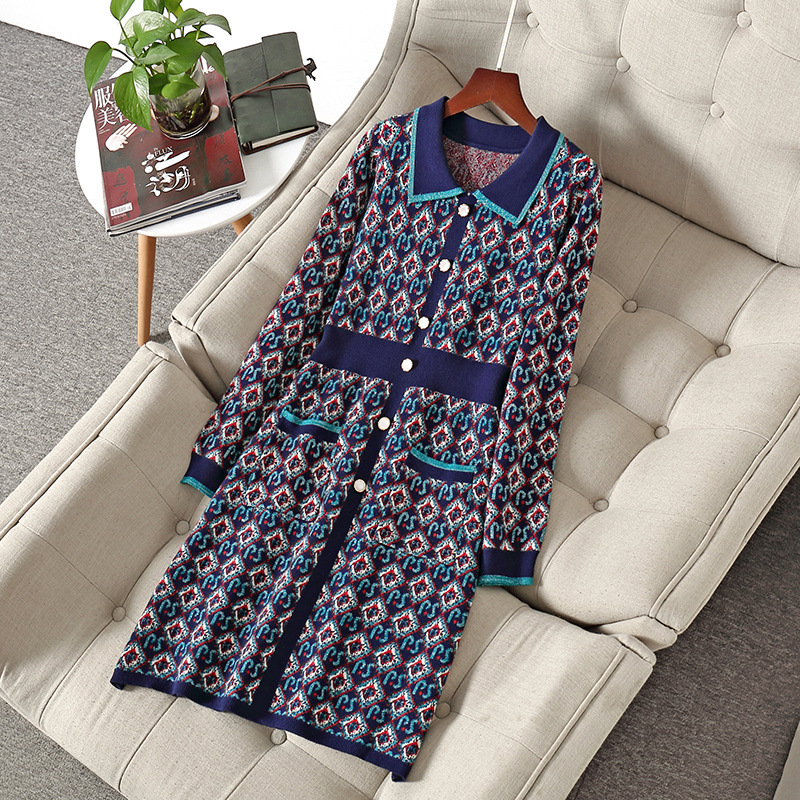 2020 Fall Winter Long Sleeve Lapel Neck Blue Geometric Knitted Panelled Buttons Single-Breasted Dress Elegant Casual Dresses ND032012013, Black;gray
2020 Fall Winter Long Sleeve Lapel Neck Blue Geometric Knitted Panelled Buttons Single-Breasted Dress Elegant Casual Dresses ND032012013, Black;gray