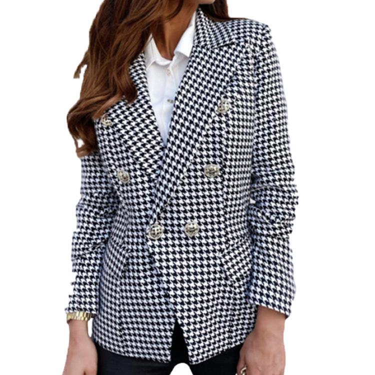 Autumn and Winter Long Sleeve Print Double Breasted Blazer Women Blazers Jacket Women Plaid Blazer Winter Clothes Coats, Plaid printed
Autumn and Winter Long Sleeve Print Double Breasted Blazer Women Blazers Jacket Women Plaid Blazer Winter Clothes Coats, Plaid printed