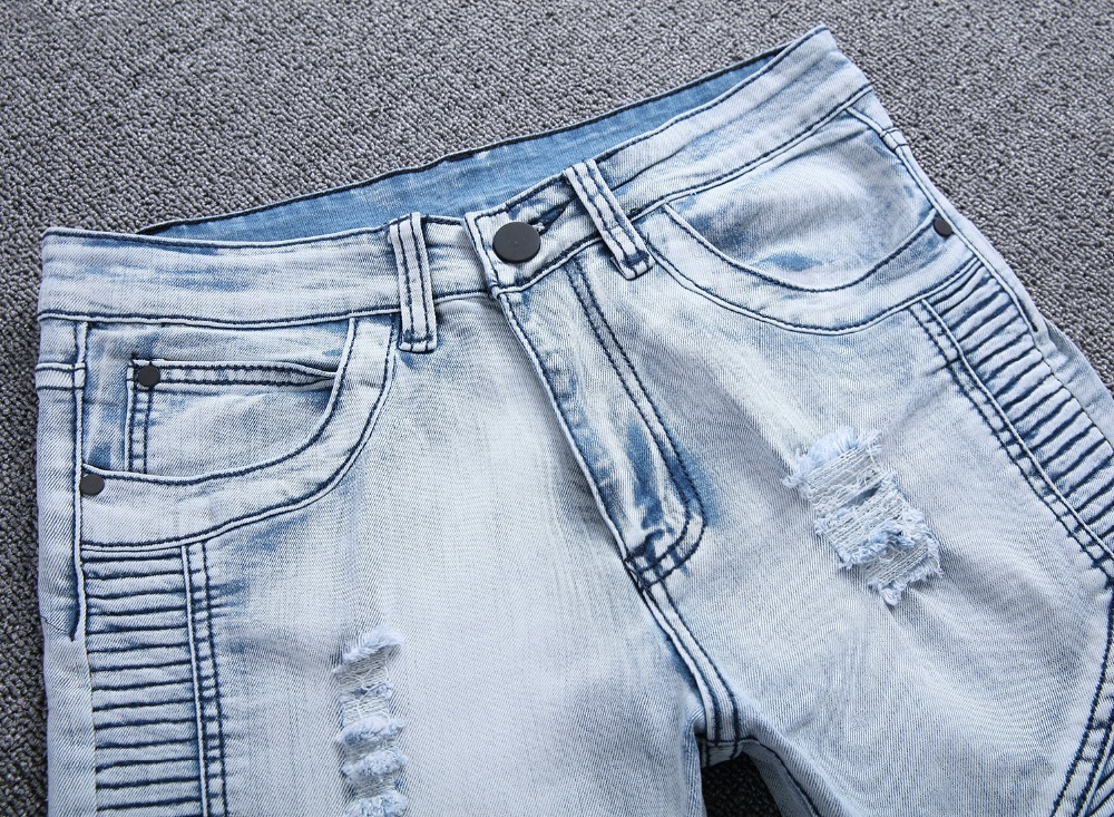 Mens Skinny Jean Distressed Slim Elastic Jeans Denim Biker Jeans Hip hop Pants Washed Ripped Jeans plus size 28-42,YA558 201223