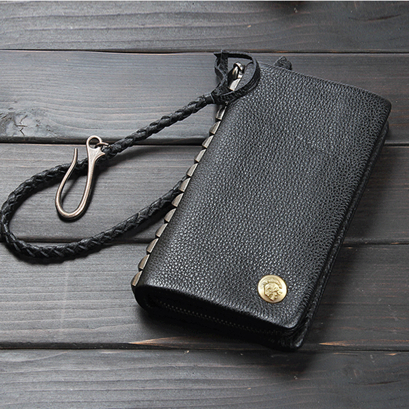 New fashion genuine rivet men long leather wallet male clutch bag money clip cash in case of phone, Black
New fashion genuine rivet men long leather wallet male clutch bag money clip cash in case of phone, Black