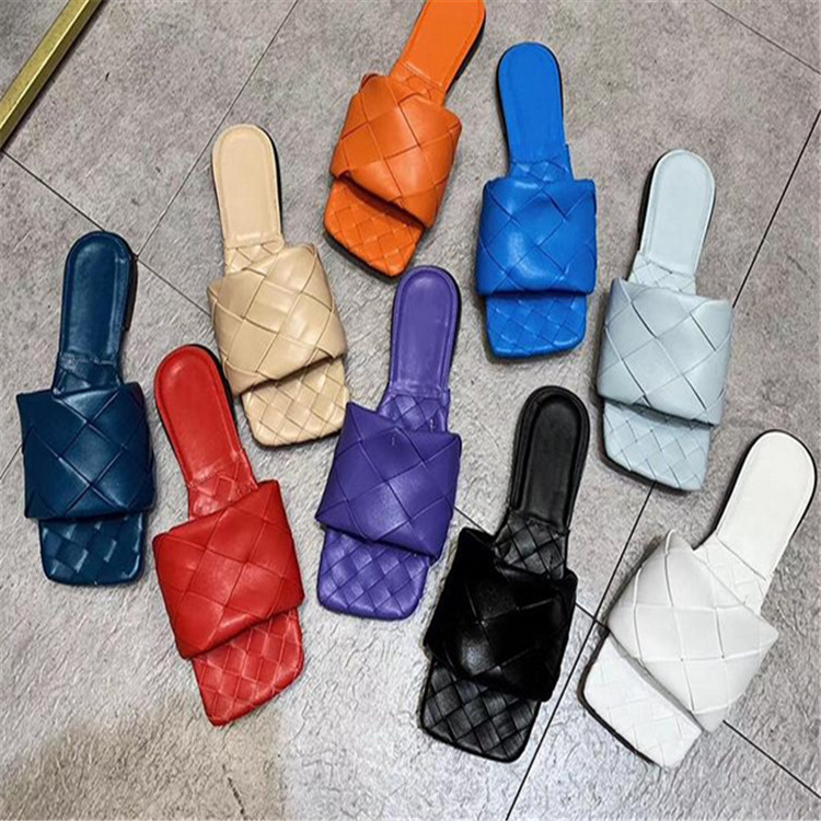 Sexy Flat slides Lido Sandals Woven women slippers square mules shoes Ladies Wedding high heels shoes Dress Shoes 10 color High Quality
Sexy Flat slides Lido Sandals Woven women slippers square mules shoes Ladies Wedding high heels shoes Dress Shoes 10 color High Quality