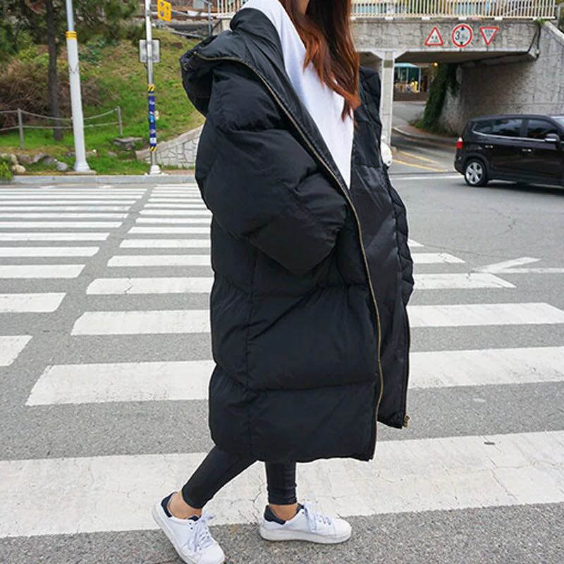XXXL Plus Size Winter Coat Women Oversize Puffer Jacket Hooded Long Parkas Warm Down Cotton Winter Jacket Women Overcoat C6636 201217