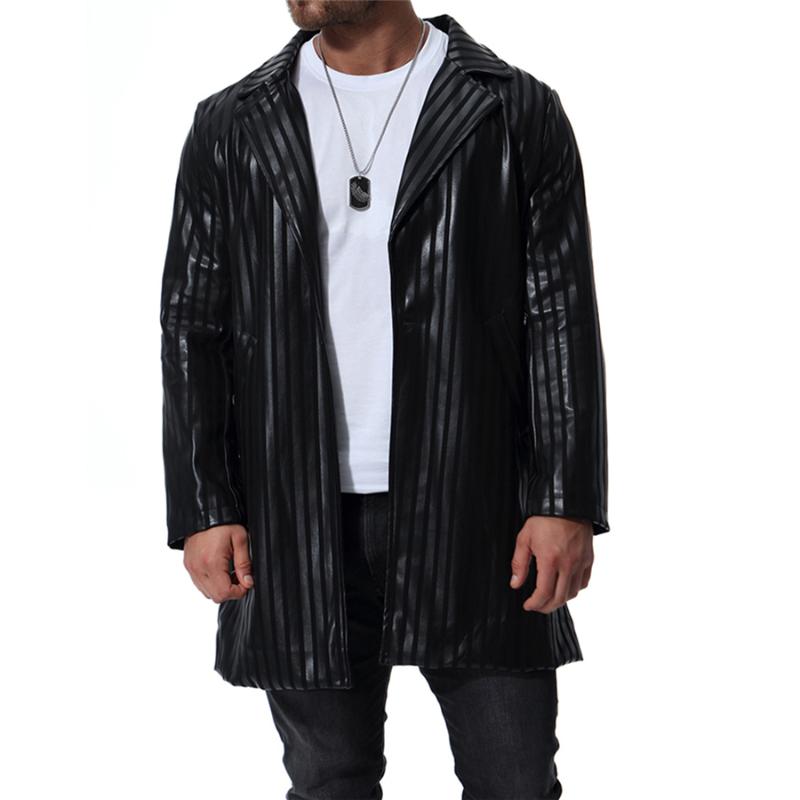 Mens Striped PU Leather Jackets Black Loose and Comfortable Men Motorcycle Jacket Long-sleeved European Size
Mens Striped PU Leather Jackets Black Loose and Comfortable Men Motorcycle Jacket Long-sleeved European Size