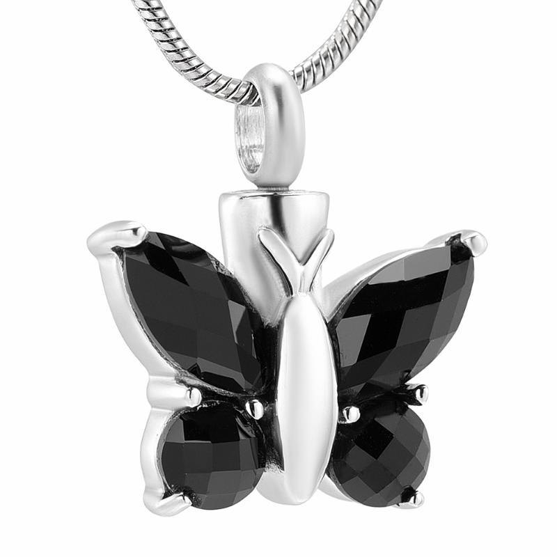 KSJ8497 New Arriving Black CZ Stones Inlay Butterfly Charm Women Necklace Memorial Urn Pet Ash Holder Keepsake Cremation Jewelry
KSJ8497 New Arriving Black CZ Stones Inlay Butterfly Charm Women Necklace Memorial Urn Pet Ash Holder Keepsake Cremation Jewelry