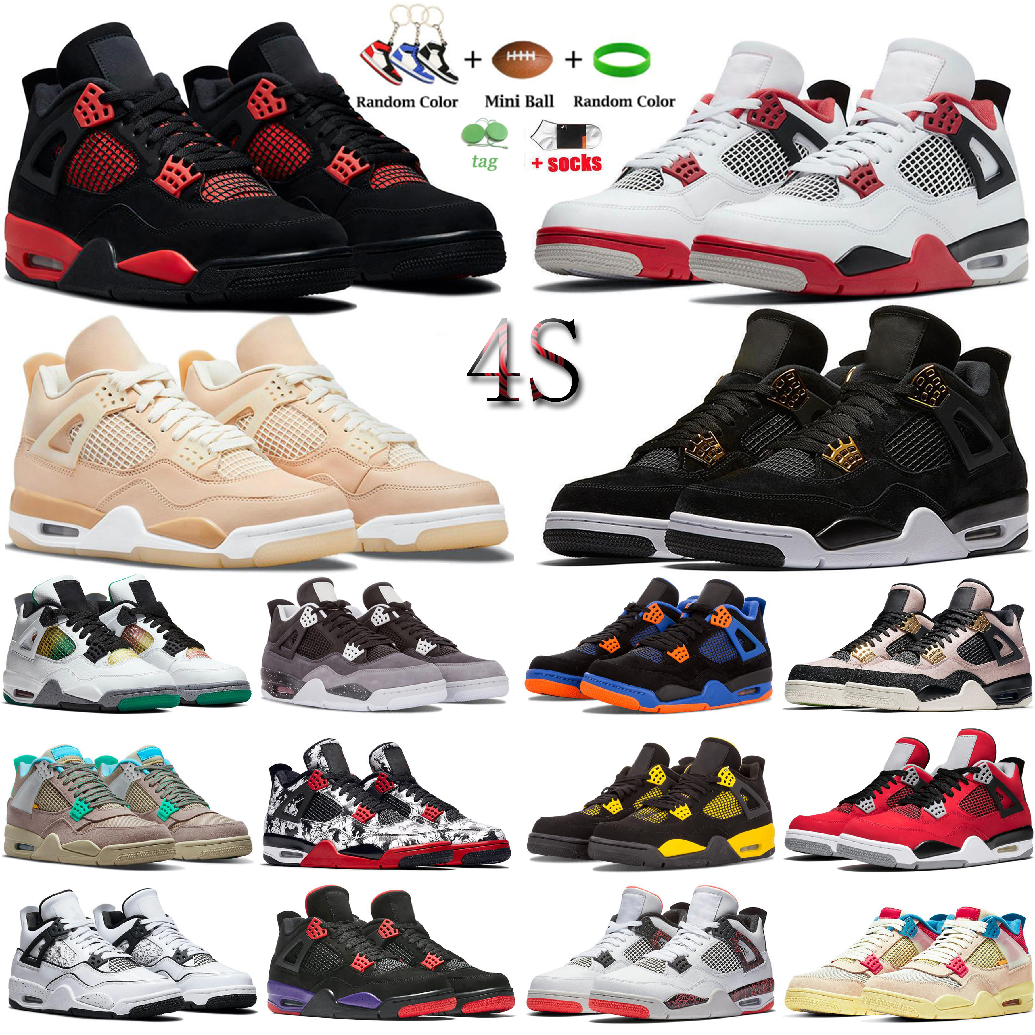 Men Women Basketball Shoes 4 4s Black Cat Cool Grey Bred Red Thunder Pure Money Trainer Sport Shoe Outdoor Athletic Sneaker, #15
Men Women Basketball Shoes 4 4s Black Cat Cool Grey Bred Red Thunder Pure Money Trainer Sport Shoe Outdoor Athletic Sneaker, #15