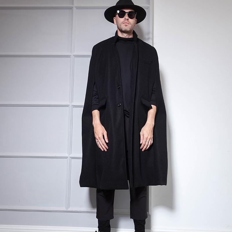 Men' woollen overcoat coat autumn/winter style European and American men' long woollen garment loose cape cape trend, Black
Men' woollen overcoat coat autumn/winter style European and American men' long woollen garment loose cape cape trend, Black