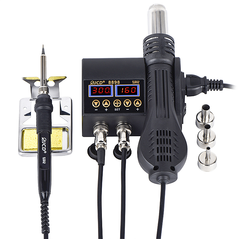 2 in 1 750W soldering station heat gun LCD Digital display welding rework station for cell-phone BGA SMD PCB IC Repair solder tools 8898 china russia spain warehouse
2 in 1 750W soldering station heat gun LCD Digital display welding rework station for cell-phone BGA SMD PCB IC Repair solder tools 8898 china russia spain warehouse