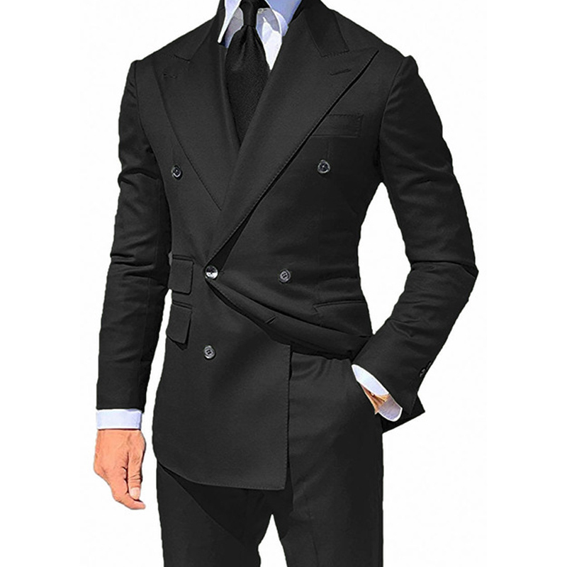 Yellow Double Breasted Slim fit Suits for Men Peaked Lapel Custom 2 piece Wedding Groom Tuxedos Man Fashion Clothes Set Jacket 201106