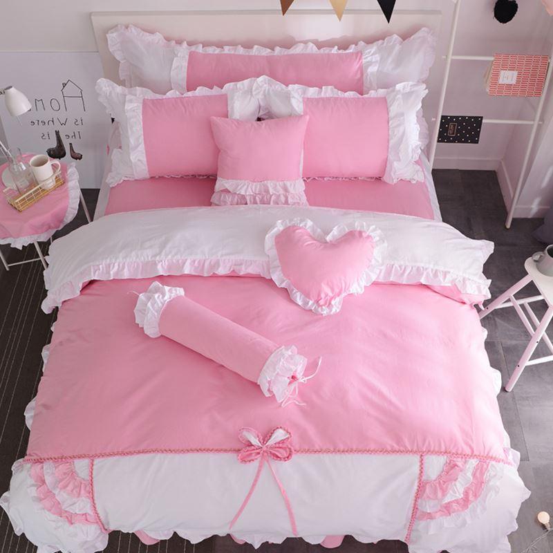 4/6/8pcs Korean Style Princess Bedding Set 100% Cotton Pink Girls Bedspread Bed Skirt Solid Bow Duvet Cover Sets King Size Queen
4/6/8pcs Korean Style Princess Bedding Set 100% Cotton Pink Girls Bedspread Bed Skirt Solid Bow Duvet Cover Sets King Size Queen