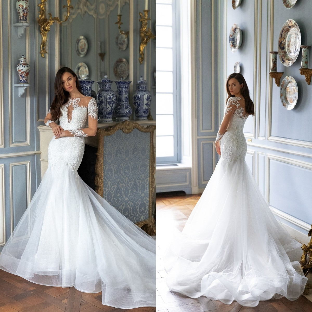 2021 Modern Wedding Dresses Long Sleeves Lace Appliques Beading Mermaid Bridal Gowns Custom Made Button Back Sweep Train Wedding Dress, Red
2021 Modern Wedding Dresses Long Sleeves Lace Appliques Beading Mermaid Bridal Gowns Custom Made Button Back Sweep Train Wedding Dress, Red