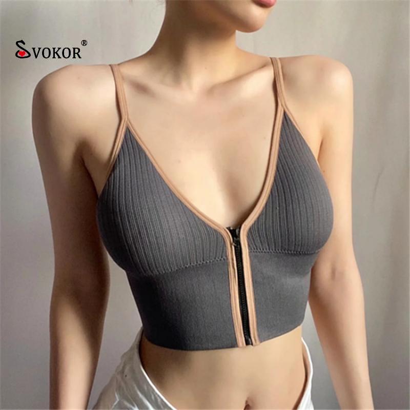 SVOKOR Front Zipper Tube Tops Women Sexy Triangle Cup Camis Top Navel Backless Crop Tops Underwear Camisole, Black
SVOKOR Front Zipper Tube Tops Women Sexy Triangle Cup Camis Top Navel Backless Crop Tops Underwear Camisole, Black