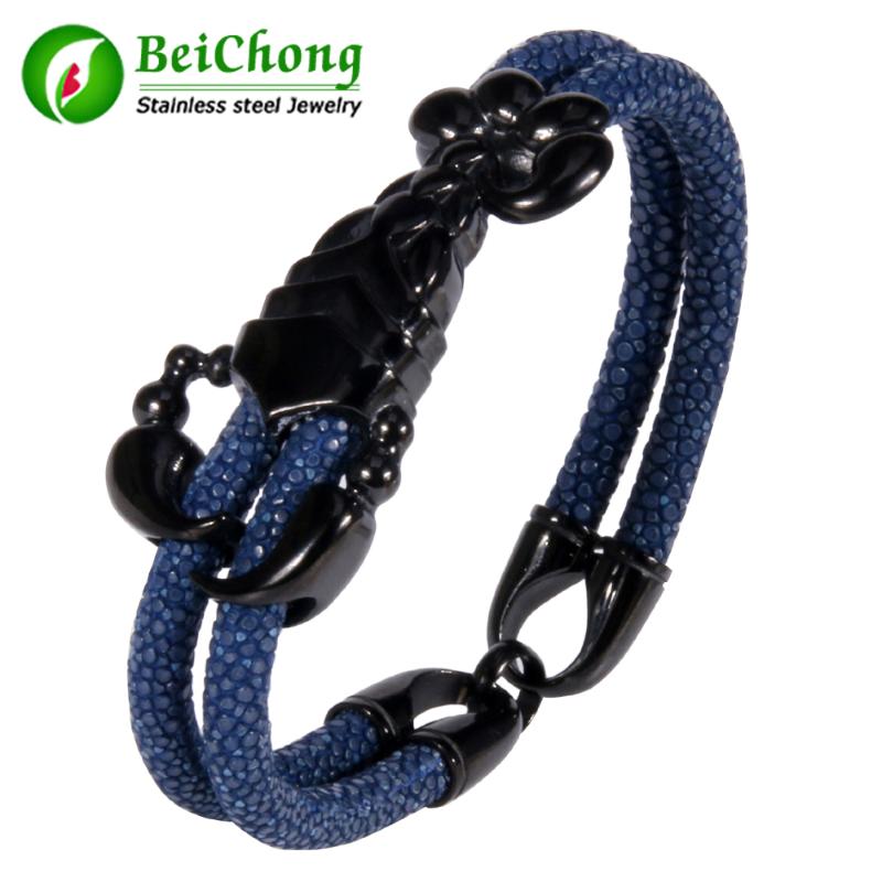 10 pieces/lot) New Fashion Women Stainless Steel Scorpion Bracelet Stingray Leather Bracelet Men Punk Pulseras Gift
10 pieces/lot) New Fashion Women Stainless Steel Scorpion Bracelet Stingray Leather Bracelet Men Punk Pulseras Gift
