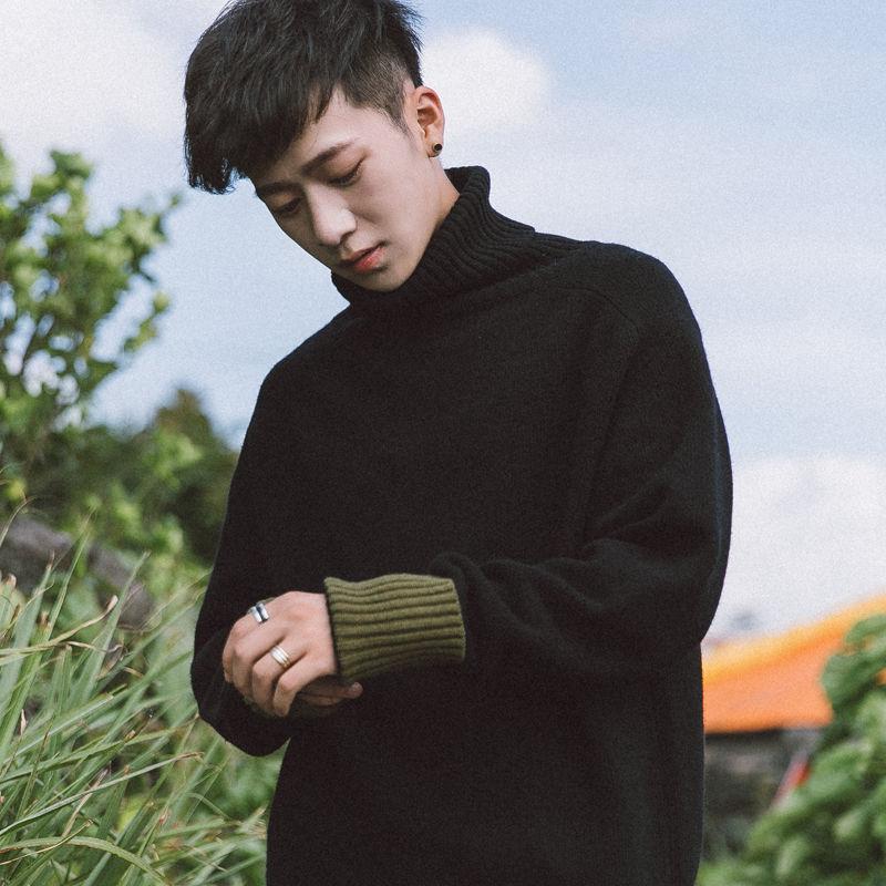 Gangfeng men's winter thick warm pullover sweater Korean version of turtleneck loose sweater men's, Black
Gangfeng men's winter thick warm pullover sweater Korean version of turtleneck loose sweater men's, Black