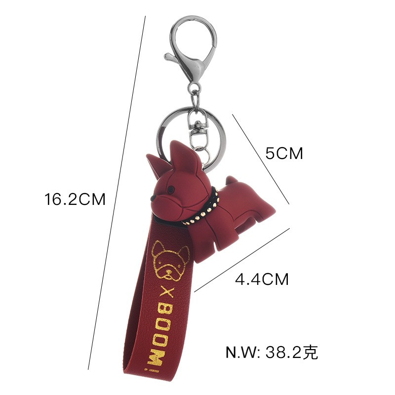 Creativity Lovers Gift Cute French Bulldog Keychain Handbag Pendant Key Chain Ring Jewelry for Decoration