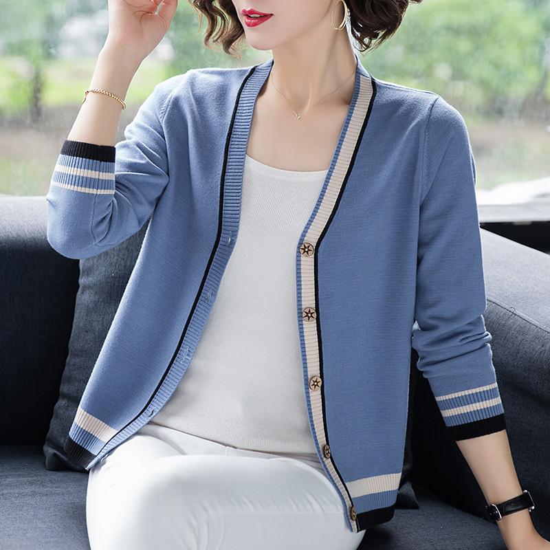 Ladies Blue cardigan sweater Female splice Casual sweaters High quality knited Buttons Women sweater 2020 coat Fall Tops Femme, Black
Ladies Blue cardigan sweater Female splice Casual sweaters High quality knited Buttons Women sweater 2020 coat Fall Tops Femme, Black