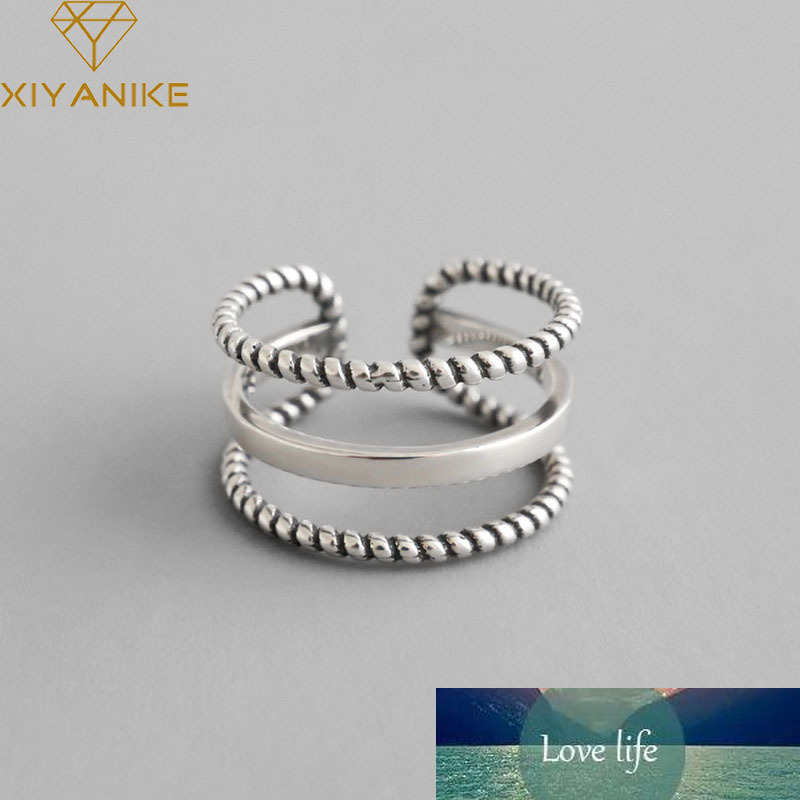 925 Sterling Silver Party Rings Vintage Weaving Three-layer Open Finger Jewelry for Women Couples Wedding Accessories
925 Sterling Silver Party Rings Vintage Weaving Three-layer Open Finger Jewelry for Women Couples Wedding Accessories