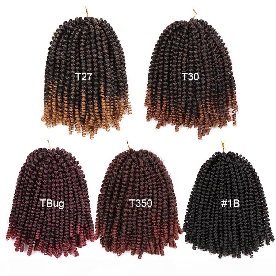 8 inch Crochet Braids Ombre Spring Twist Hair Kanekalon Synthetic Hair Extensions Braids 110g pack for women, Black
8 inch Crochet Braids Ombre Spring Twist Hair Kanekalon Synthetic Hair Extensions Braids 110g pack for women, Black