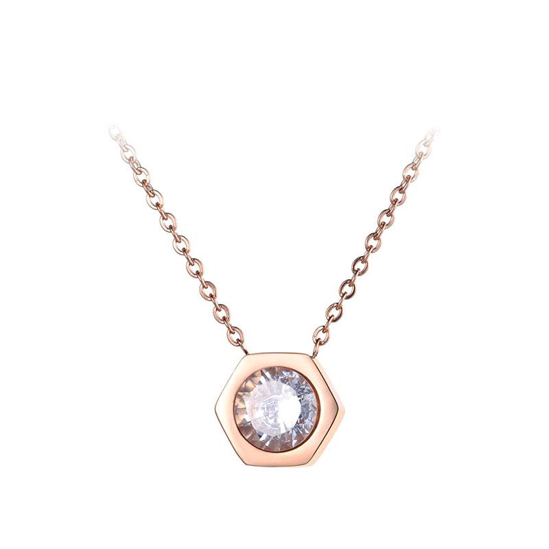 Pendant Necklaces Style Rose Gold Hexagon Geometry Necklace Stainless Steel CZ Crystal Neckalce Jewelry For Women Girl N19041
Pendant Necklaces Style Rose Gold Hexagon Geometry Necklace Stainless Steel CZ Crystal Neckalce Jewelry For Women Girl N19041
