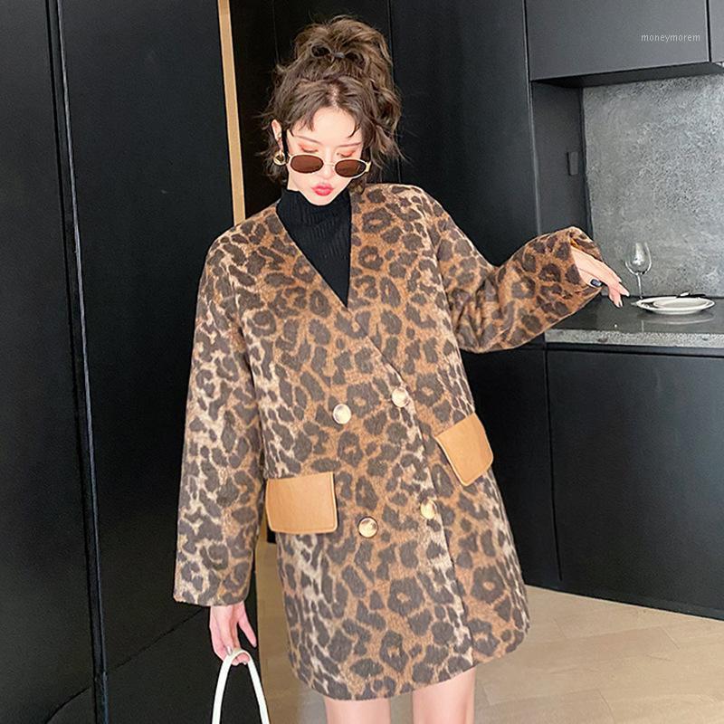 Fashion women' Leopard Coat autumn winter 2021 new Korean women' loose medium length tweed coat1, See chart
Fashion women' Leopard Coat autumn winter 2021 new Korean women' loose medium length tweed coat1, See chart