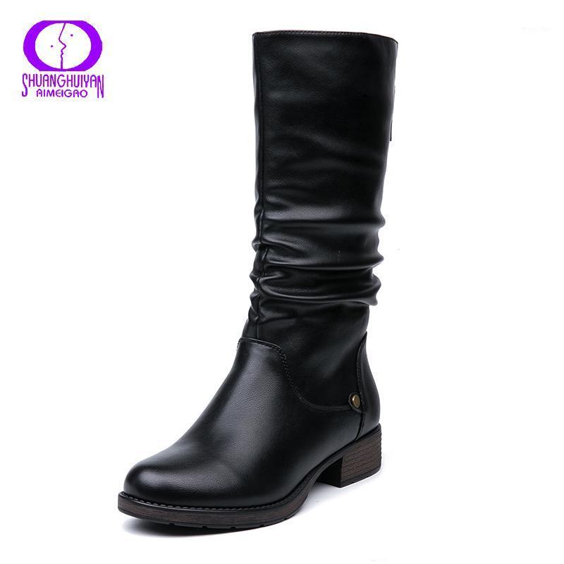 AIMEIGAO 2020 Winter Pleated High Boots Women Warm Mid-Calf PU Snow Shoes Female Short Plush Round Toe Zipper Boots Ladies Black1, Black
AIMEIGAO 2020 Winter Pleated High Boots Women Warm Mid-Calf PU Snow Shoes Female Short Plush Round Toe Zipper Boots Ladies Black1, Black