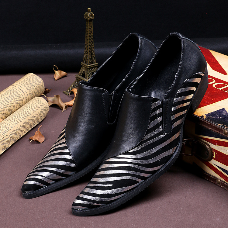 2020 Will Men's See Gold Pointed Striped Dress Handmade Leather Zapatos Shoes S77j, The picture
2020 Will Men's See Gold Pointed Striped Dress Handmade Leather Zapatos Shoes S77j, The picture