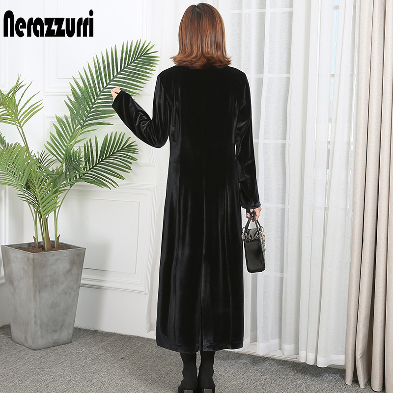 Nerazzurri high quality trench coat for women fall peaked lapel plus size long overcoat british style velvet blazer 5xl 6xl 201211