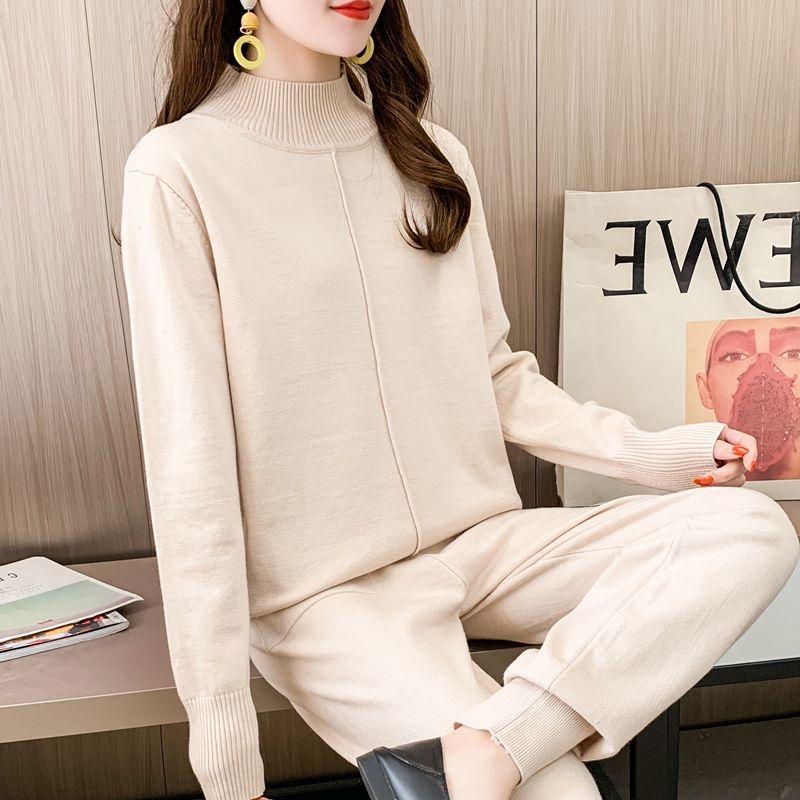 2021 Spring Autumn 2 Pieces Set Women Knitted Pullover Sweater Top+ Carrot Jogging Pants Trousers Knitwear Soft Suit Outwear Z39, Black
2021 Spring Autumn 2 Pieces Set Women Knitted Pullover Sweater Top+ Carrot Jogging Pants Trousers Knitwear Soft Suit Outwear Z39, Black