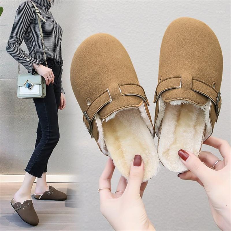 Suede Leather Winter Keep Warm Cork Slippers Female Plush Cork Slippers Women's Flat Toe Closed Comfortable Shoes Women Eu 35-401, Brown
Suede Leather Winter Keep Warm Cork Slippers Female Plush Cork Slippers Women's Flat Toe Closed Comfortable Shoes Women Eu 35-401, Brown