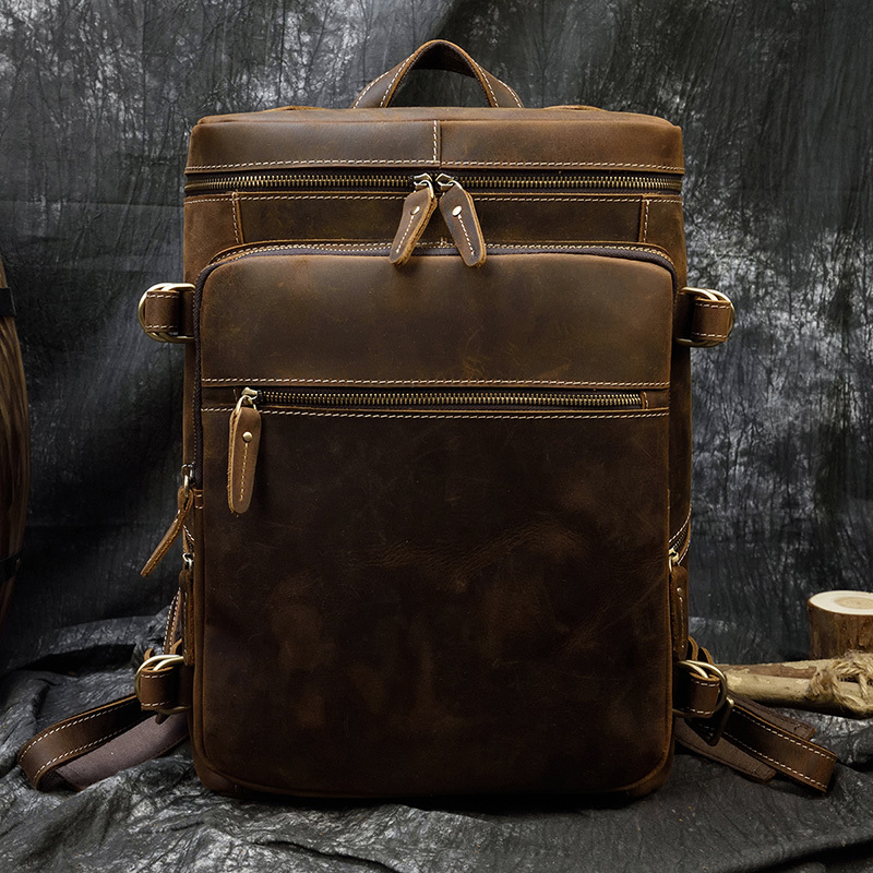 Maheu 2020 recent arrivals in the form of vintage portable backpack 15-16 Polegada computer mad leather bag bagpack large capacity, Design 1
Maheu 2020 recent arrivals in the form of vintage portable backpack 15-16 Polegada computer mad leather bag bagpack large capacity, Design 1