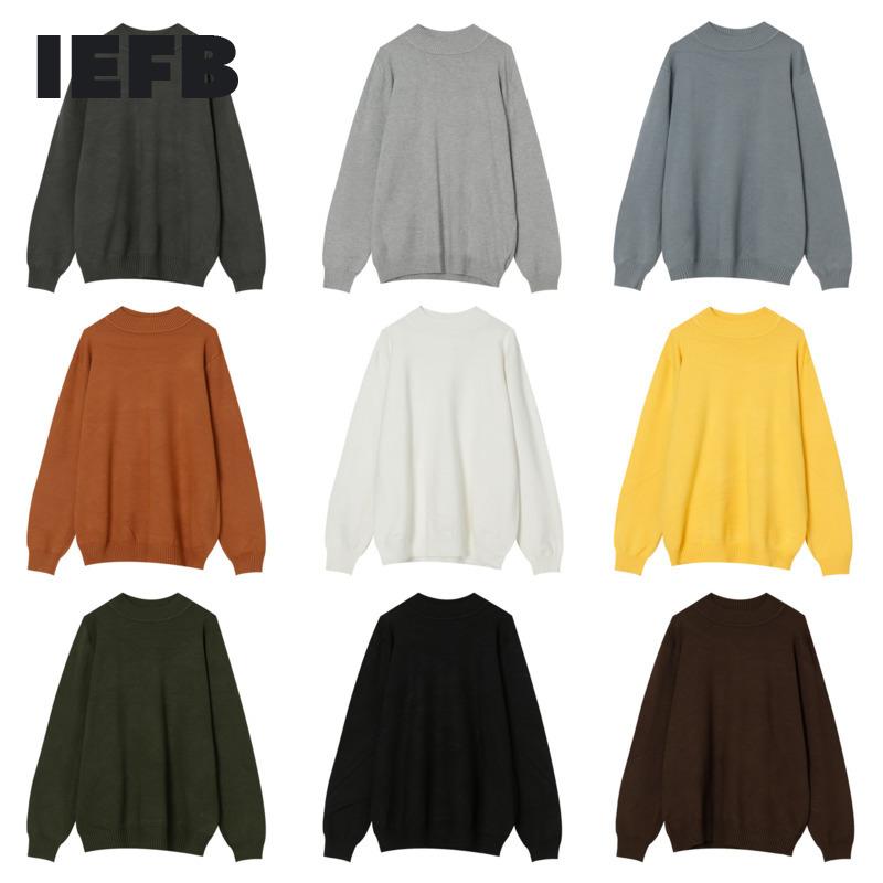 IEFB Korean Streetwear Fashion Autumn Winter New Half High Collar Kint Sweater For Men Slim Fit Solid Color Kintwear Pullover, Black
IEFB Korean Streetwear Fashion Autumn Winter New Half High Collar Kint Sweater For Men Slim Fit Solid Color Kintwear Pullover, Black