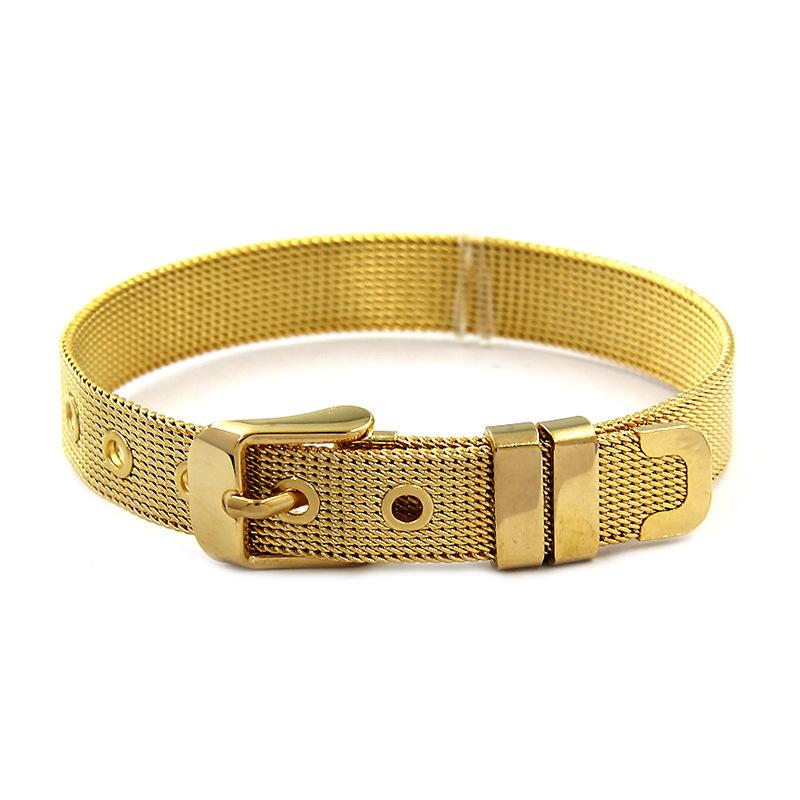 Simple Keeper Bracelet Real Gold Plating Stainless Steel Strap Bracelet Mesh Adjustable
Simple Keeper Bracelet Real Gold Plating Stainless Steel Strap Bracelet Mesh Adjustable