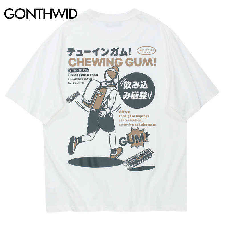 2022 Hip Hop T Shirt Streetwear Harajuku Vintage Japanese Kanji Poster Graphic Print Tees Men Summer Cotton Short Sleeve Tshirts Y220225