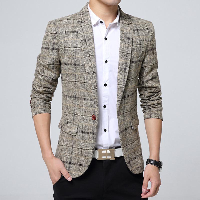 Men's Autumn Business Woolen Slim Fit Suit Jacket Male Large Size Fashion Casual Plaid Color Personality Dress Blazers Coat, Khaki
Men's Autumn Business Woolen Slim Fit Suit Jacket Male Large Size Fashion Casual Plaid Color Personality Dress Blazers Coat, Khaki