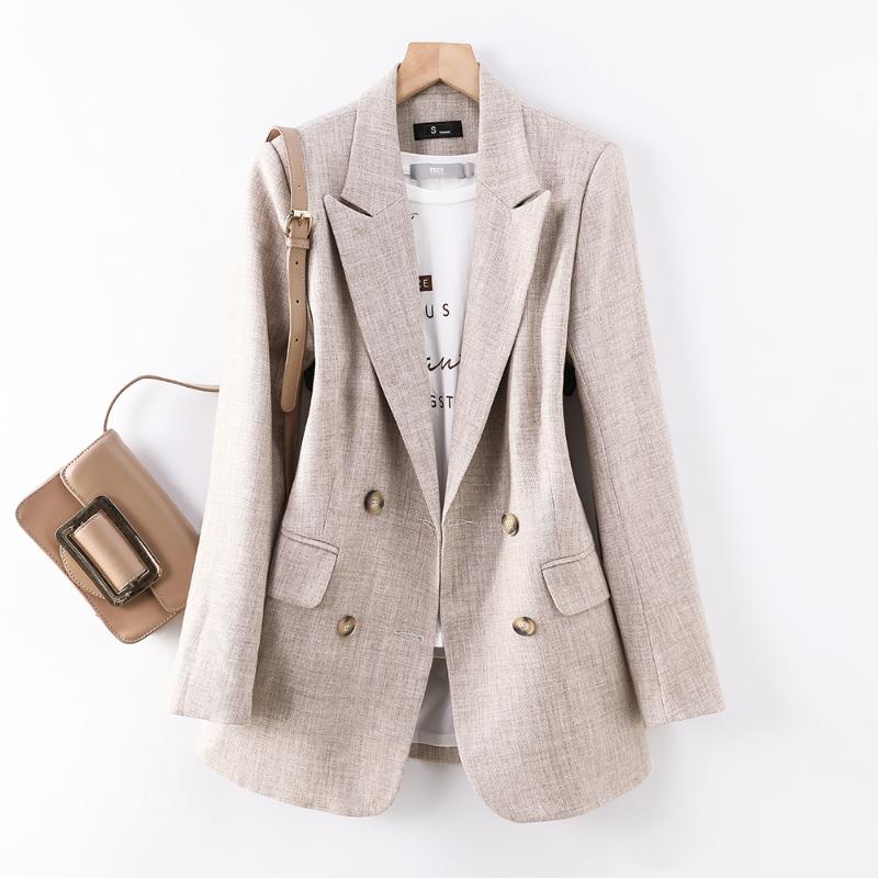 Women Casual Double Breasted Outerwear Solid Jackets Blazer High Quality Fashion Ladies Black Gray Tops Coat For Spring Autumn, Apricot blazer
Women Casual Double Breasted Outerwear Solid Jackets Blazer High Quality Fashion Ladies Black Gray Tops Coat For Spring Autumn, Apricot blazer