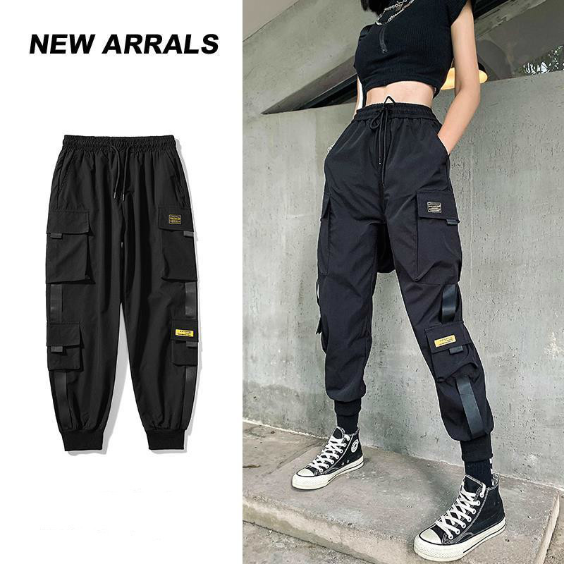 QWEEK Cargo Harem Pants Women Harajuku Japanese Streetwear Joggers Pants Women Plus Size Casual Sweatpants Loose Pants Fashion 201228