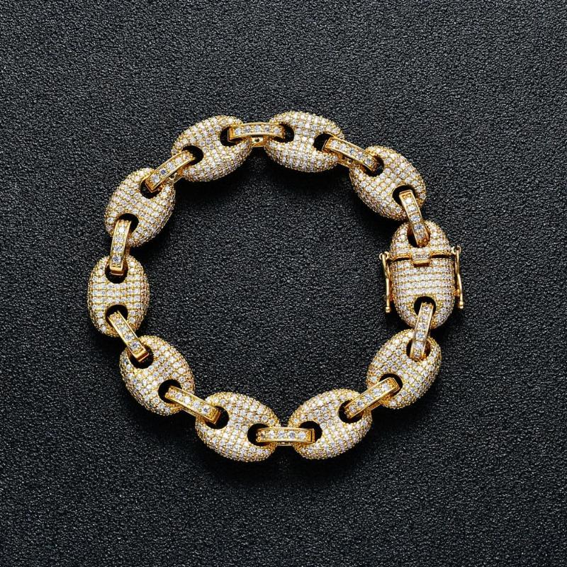 1 New Fashion Charm 12MM Copper Coffee Bean Chain Iced Crystal + Cubic Zirconia Chain Bracelet choker Hip Hip Jewelry Homme
1 New Fashion Charm 12MM Copper Coffee Bean Chain Iced Crystal + Cubic Zirconia Chain Bracelet choker Hip Hip Jewelry Homme