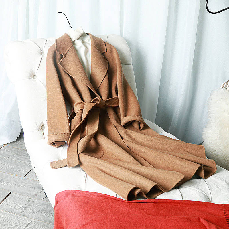 100% Wool coat for women spring jacket new arrival double-sided cashmere alpaca coat women's long woolen coat 201216