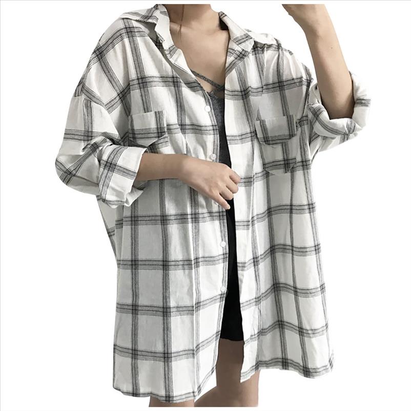 plaid long sleeve blouses fashion women casual printed loosed polyester koszule damskie camisas tunika bluzki femme, White
plaid long sleeve blouses fashion women casual printed loosed polyester koszule damskie camisas tunika bluzki femme, White