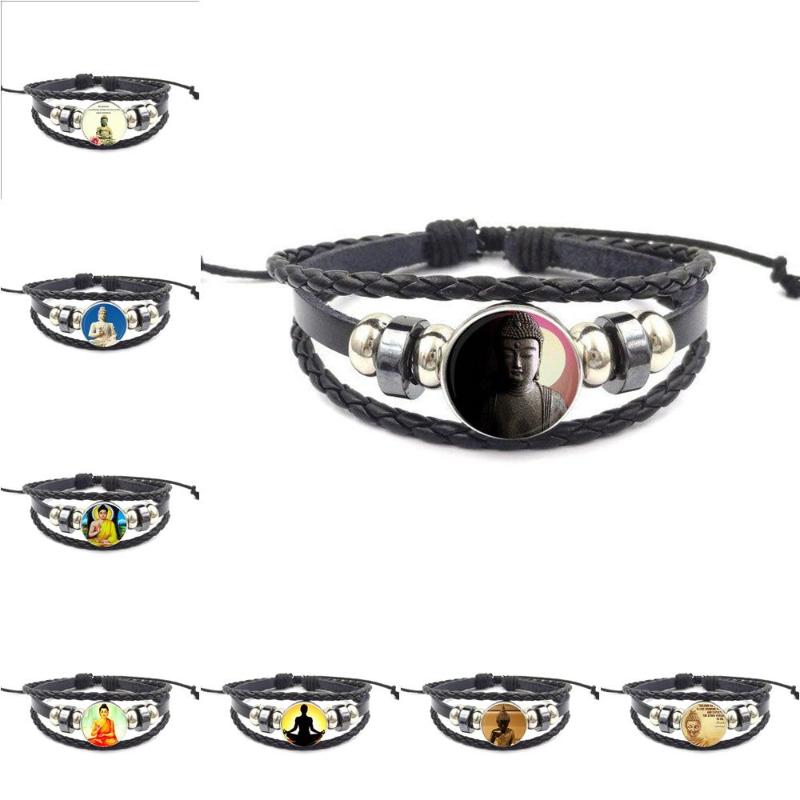 EJ Glaze For Women Kids Gift Buddha Inspirational Glass Cabochon Jewelry With Statement Black Leather Bracelet Bangle
EJ Glaze For Women Kids Gift Buddha Inspirational Glass Cabochon Jewelry With Statement Black Leather Bracelet Bangle