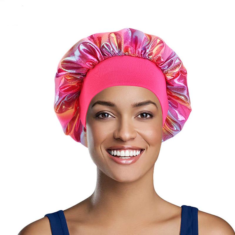 Women's wide brimmed elastic hair band nightcap laser round hat European and American popular Turban Cap tjm-256b-1
Women's wide brimmed elastic hair band nightcap laser round hat European and American popular Turban Cap tjm-256b-1