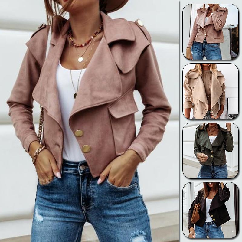 Autumn Women Lapel Slim Jacket Solid Long Sleeve Turn Down Collar Ladies Short Style Coat Single-breasted Outerwear Casual Tops, Pink
Autumn Women Lapel Slim Jacket Solid Long Sleeve Turn Down Collar Ladies Short Style Coat Single-breasted Outerwear Casual Tops, Pink