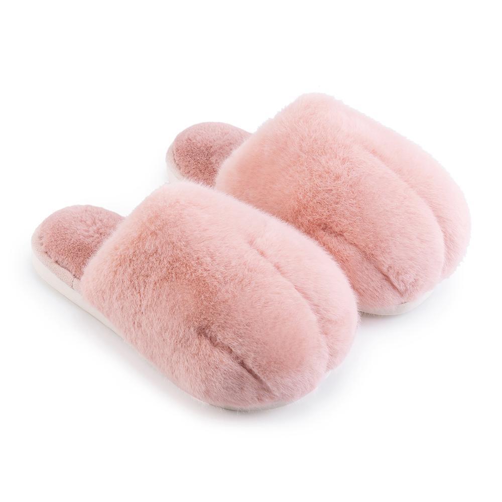 Suihyung Winter Women Fluffy Soft Warm Indoor Home Cute Cat Paw Fur Slides Couple Plush Slippers Furry Flat Shoes Y200424