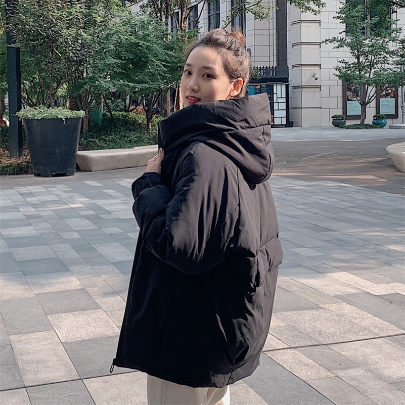 women Korean style solid long parkas stand collar hooded arrival winter jacket outwear casual thick warm ladies coats Y201001